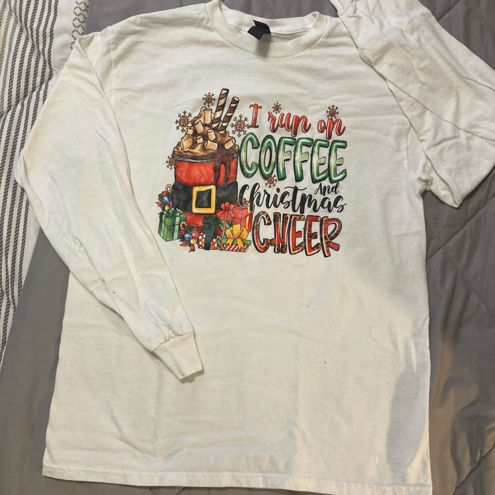 Festive Long Sleeve Tee - White
